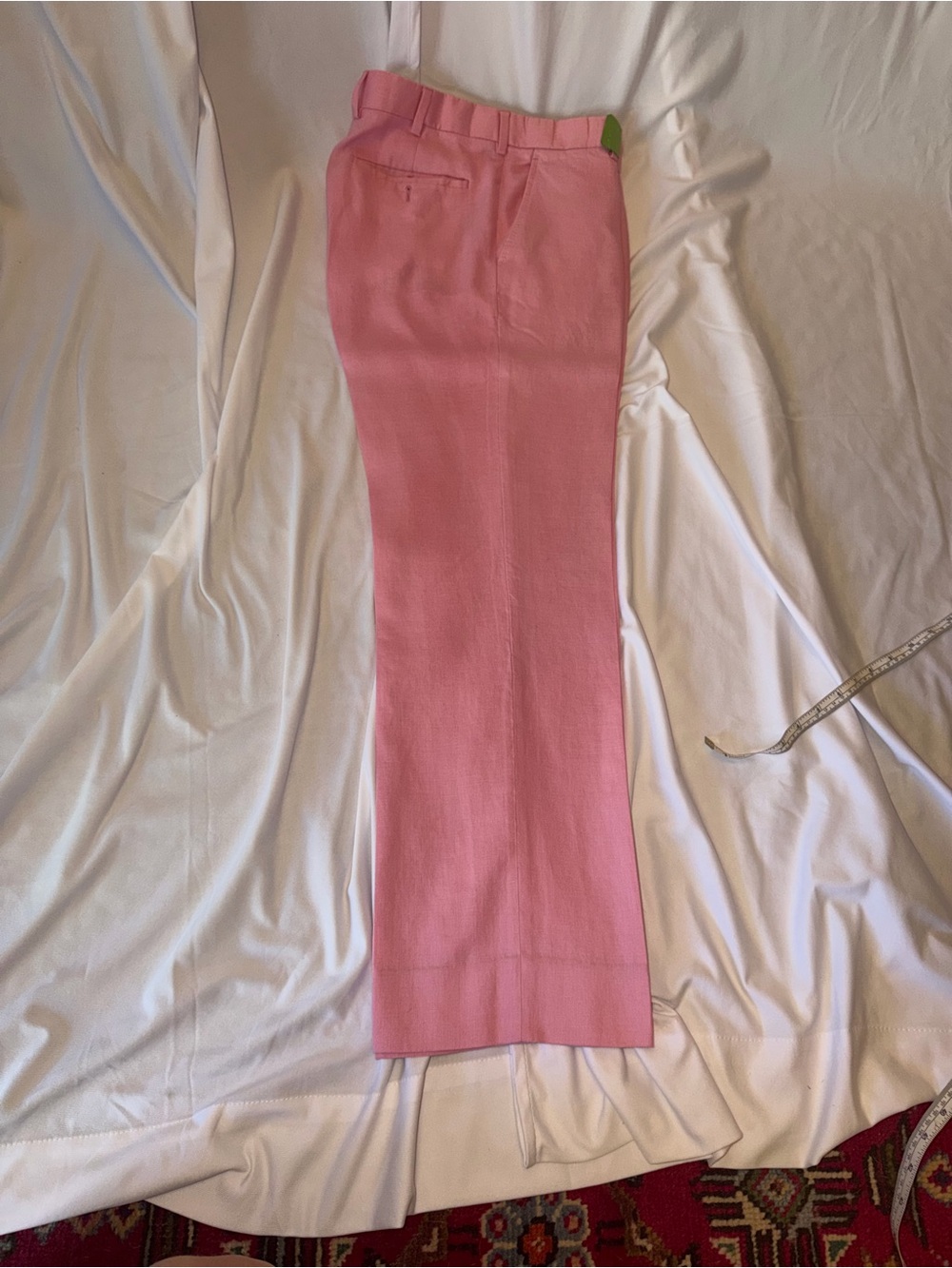 Ralph Lauren Purple Label Pink Straight-Leg Linen Dress Pants